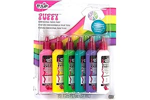 TULIP Puffy White Tulip Dimensional Metallic Fabric Paint_6-Pack
