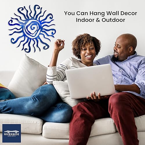 Miniatura 4 de Riverside Designs adorno de sol de acero para exteriores, decoración para pared