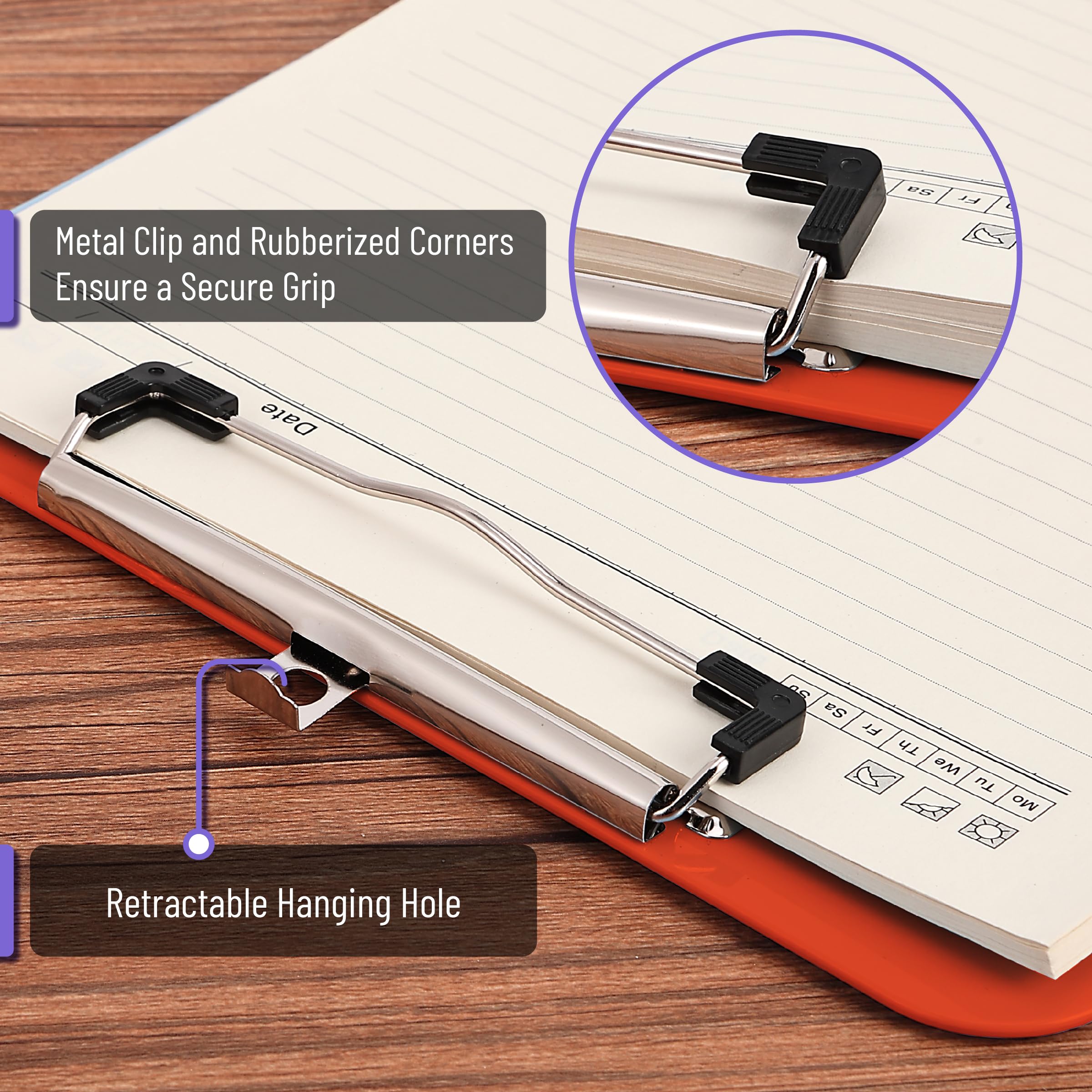 Mr. Pen- Plastic Clipboard, 12.5" x 9", 2 Pack, Red, for Kids & Adults, Clip Board, Teacher, Cute - Image 3