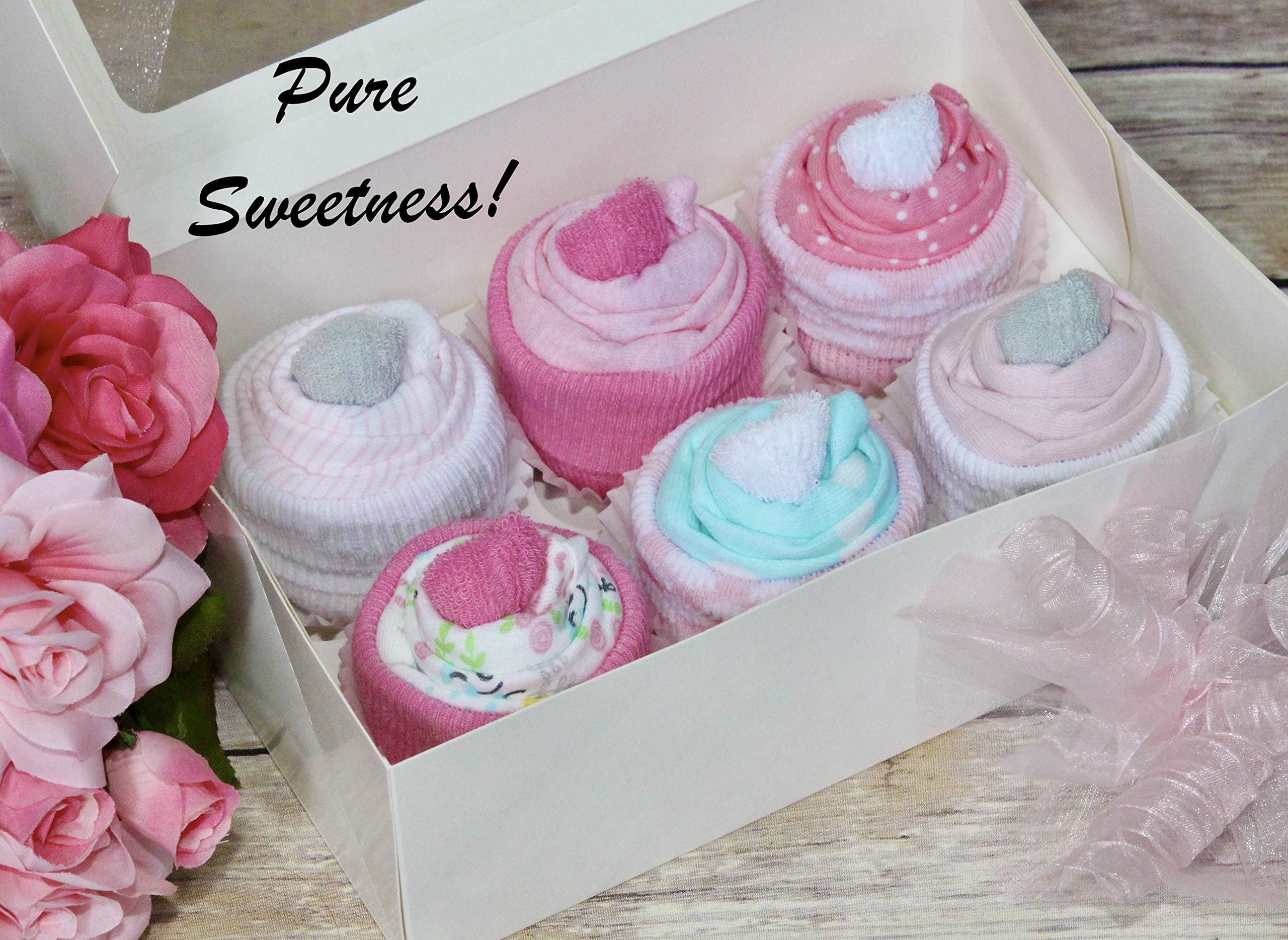 New ~ Onesie Outfit Cupcakes, Baby Cupcakes, Baby Girl Shower Gift Set, Baby Gift Basket, Baby Shower Gift, Unique Baby Gift