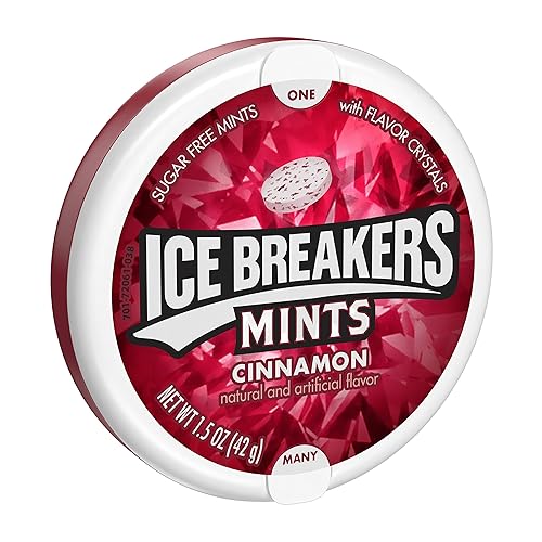 Miniatura 6 de ICE BREAKERS Sours sin azúcar mentas, (sandía, manzana verde, mandarina) 1.5 onzas (Paquete de 8) y sin azúcar mentas, canela, 1.5 onzas (Paquete de