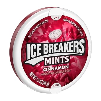 ICE BREAKERS Duo Fruit Plus Cool Strawberry Sugar Free Breath Mints Tins (8 Count) and ICE BREAKERS Cinnamon Sugar Free Breath Mints Tins (8 Count)