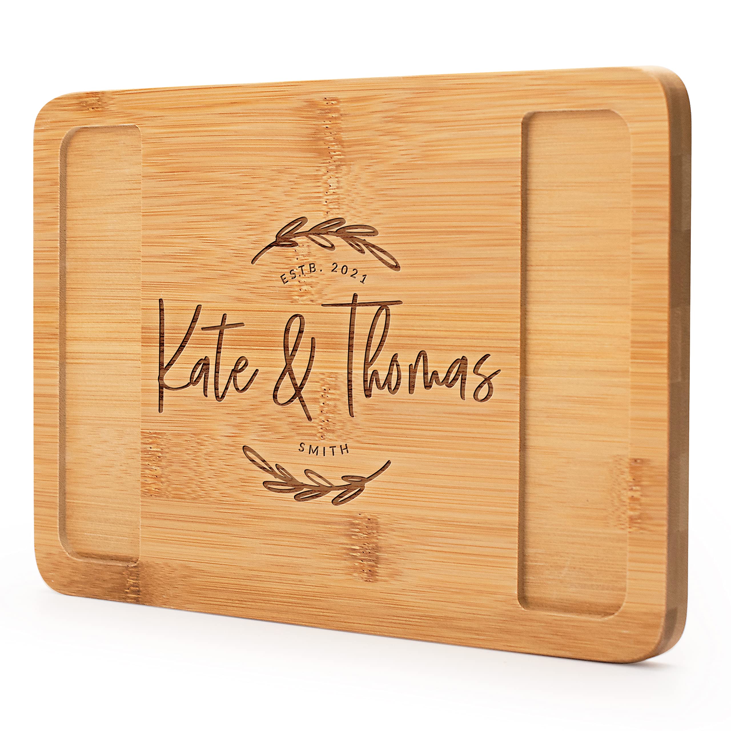 Elegant Wedding Gift, Personalized Charcuterie Board w/ 12 Elegant Design, House Warming Present for New Home, Bamboo Cheese Board, Custom Engraved Cutting Board, Wine Lovers Small