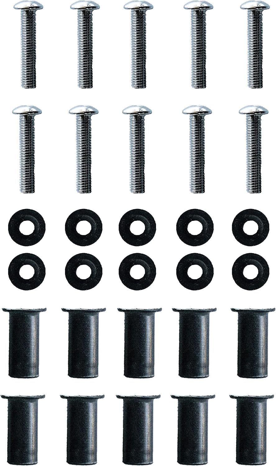 10pcs Aluminum Screen Bolt Kit, M5 x 0.59in (15mm), Black