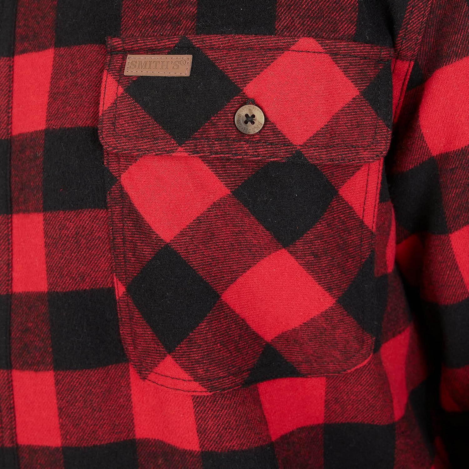 Smith's Workwear Men's Sherpa-Lined Cotton Flannel Shirt Jacket - Image 8