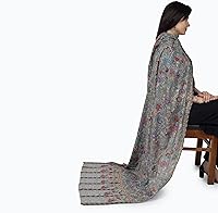 Vista 7 de PASHWRAP Kalamkari Wrap pintado a mano en Cachemira, chal grande de lujo para mujer