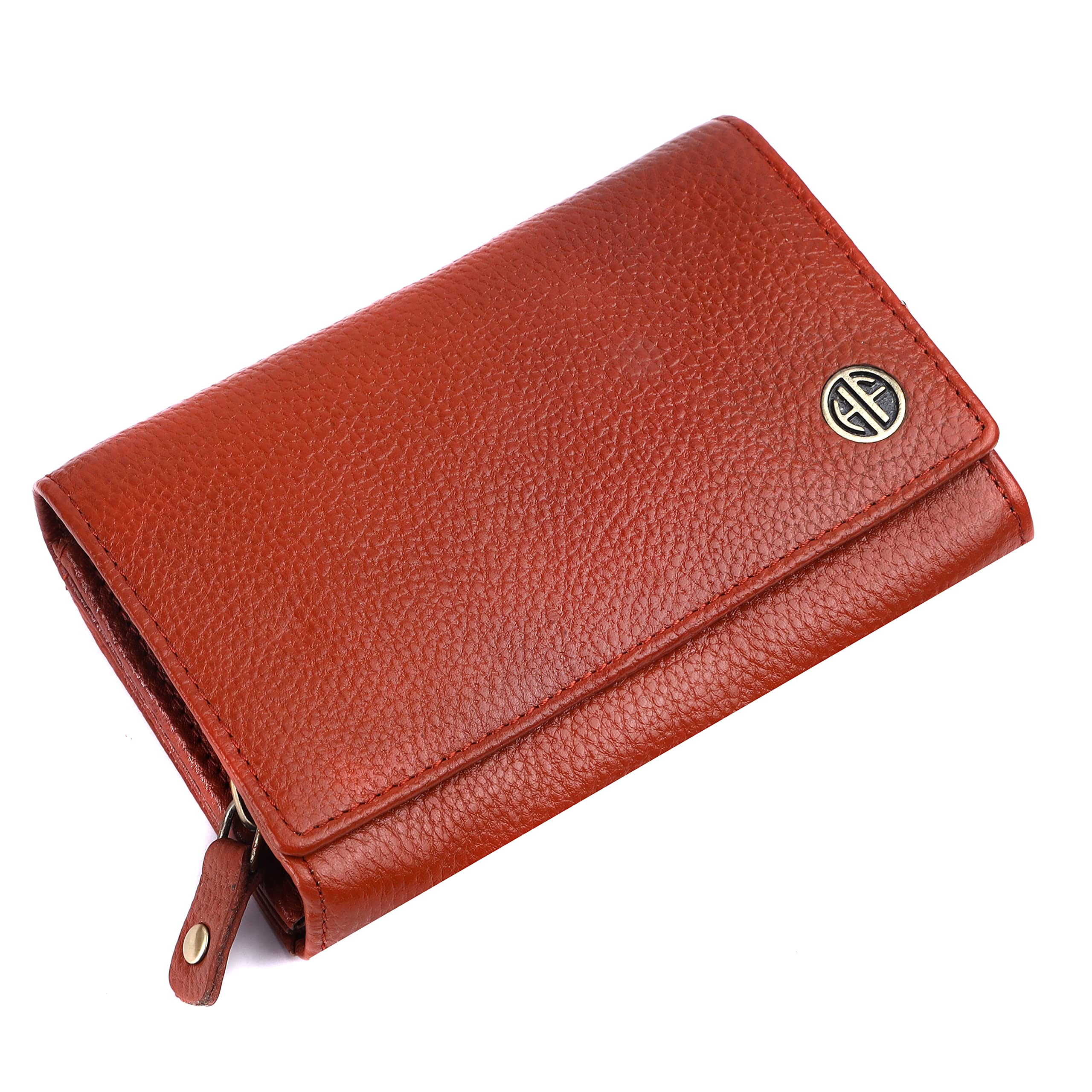 Genuine Leather Wallet for Woman with 8 Card Slots - Clutch Purse for Women, Ladies Wallet for Women Stylish, Ladies Purse for Women Wallet, Purse for Woman, Tan, Modern