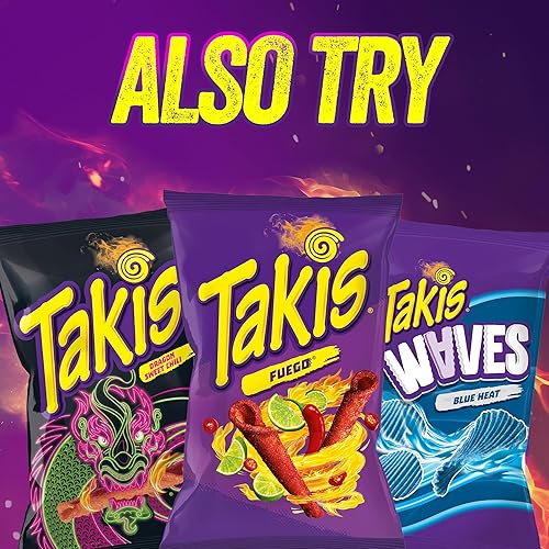 Vista 26 de Takis Intense Nacho - Paquete múltiple de 40 unidades / 1 onza – Chips de tortilla enrollados no picantes con sabor a queso cheddar – Bolsas