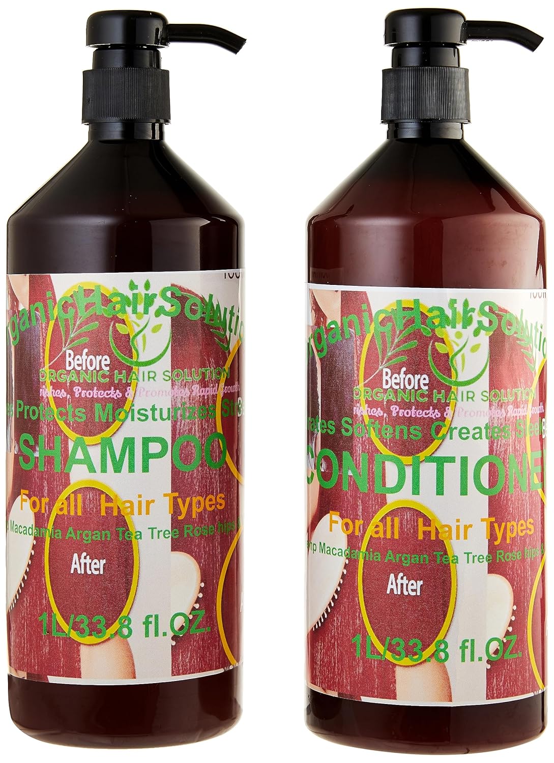 Organic Hair Solution-CHEBE Hair Growth Set - Shampoo- Conditioner-Oil & Hair Mask Leave in Cream- Castor Oil- Mango Butter-Tea Tree-Willow Bark-Rice milk-For Stronger, Thicker Longer Hair-Healthier