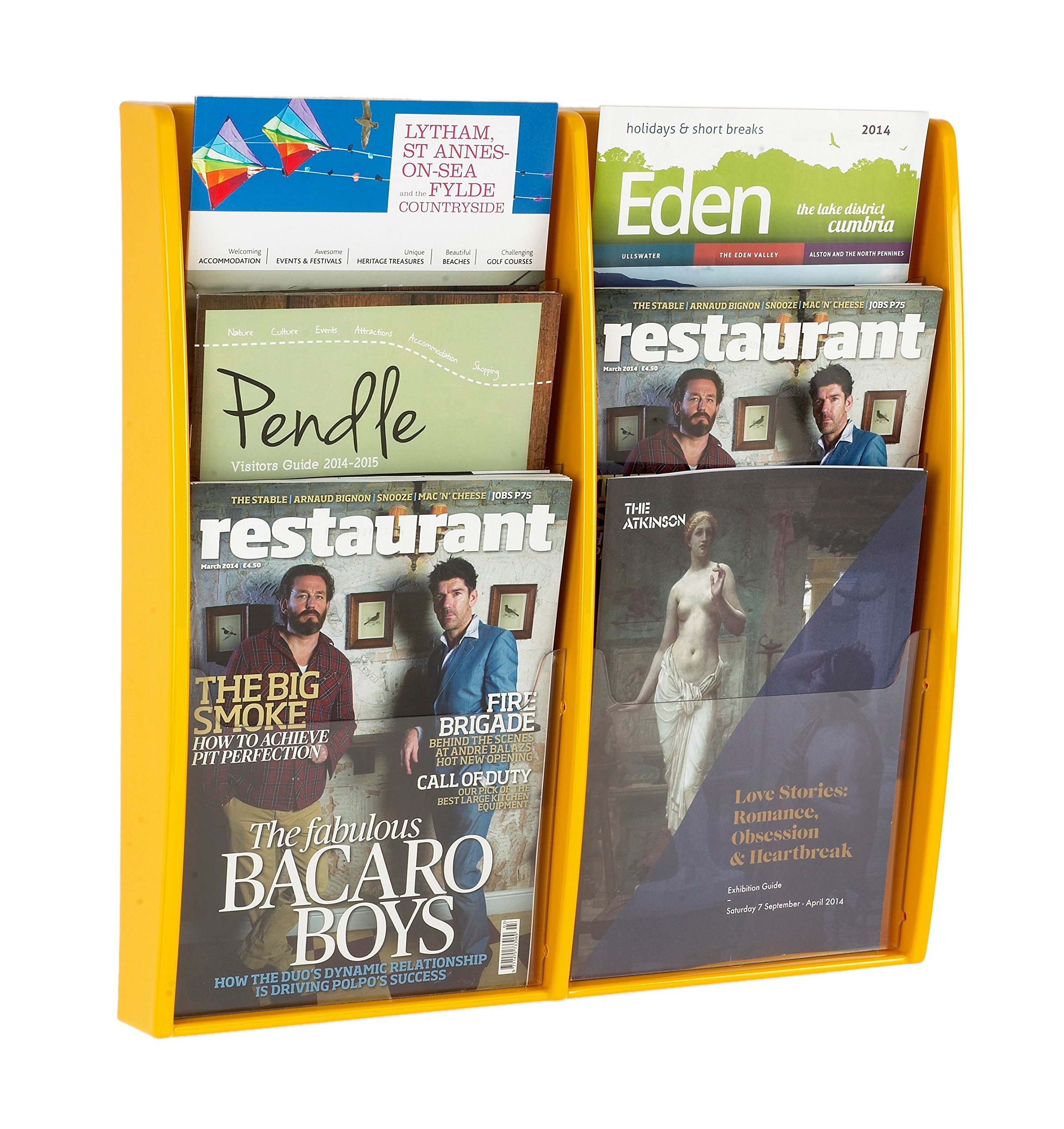 Trim Multimax Yellow A4 Wall Mounted Leaflet Dispenser/Rack (Yellow)