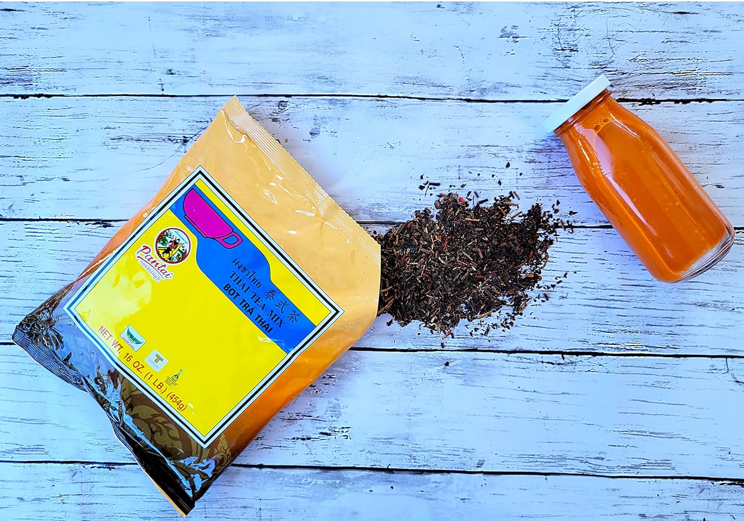 Thai Iced Tea Mix, Traditional Restaurant Style, 16 oz. (Pack of 6)