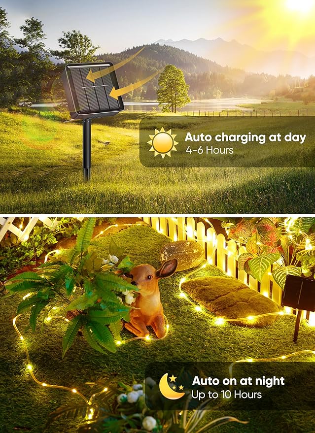 Brightown Luces Solares de Cuerda 39FT 100LED Exterior IP65 miniatura 3
