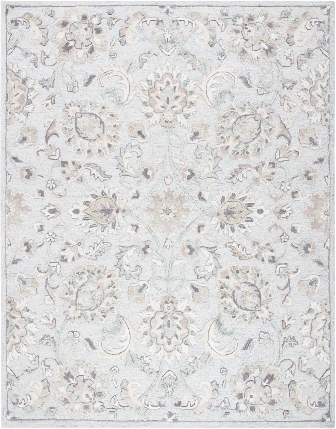 SAFAVIEH Area Rug 8x10 - Glamour Collection - Large - Light Blue & Ivory, Handmade Wool, Ideal for Living Room, Bedroom, Office, Dining Space (GLM624L)