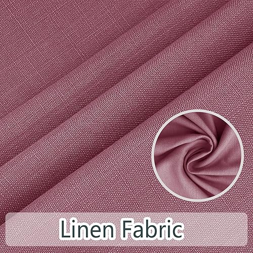 Miniatura 7 de Macochico Cortinas opacas de lino de 102 pulgadas de largo, juego de 2 paneles de cortinas de lino texturizadas con forro opaco, cortinas para sala