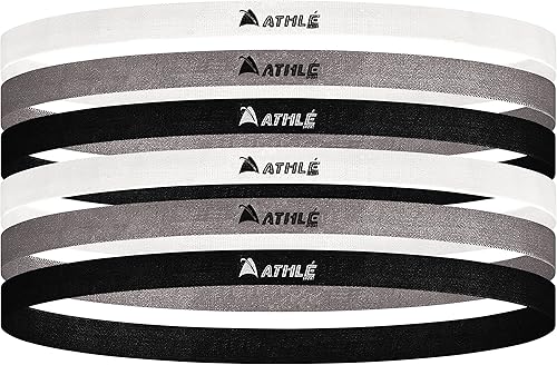 Vista 32 de Athlé - Diademas delgadas para mujeres y hombres, paquete de 6, diademas elásticas para mujeres y hombres, agarre de silicona antideslizante