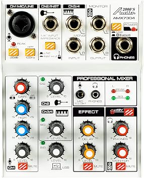 Audio2000S S7304 USB-Powered Four-Channel Audio Mixer with USB Interface and Sound Effect