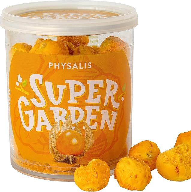 Freeze Dried Physalis - Freeze Dried Fruit - Delicious & 100% Pure Freeze Dried Physalis - Bez glutenu, konserwantów i dodatku cukru - Freeze Dried Food firmy Super Garden, 25g