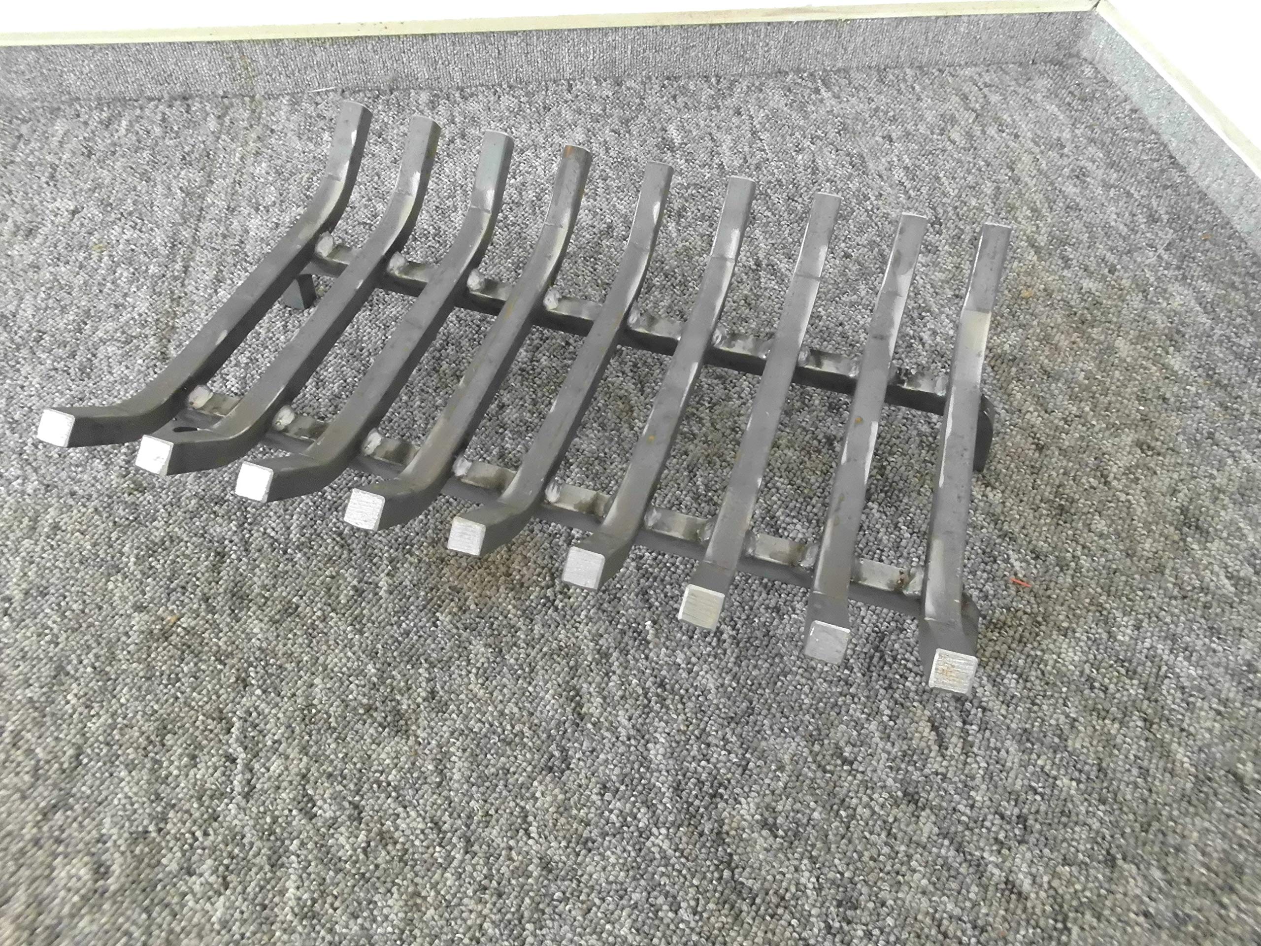 Kaminrost 45 cm breit, 30 cm tief, 12 cm Gesamthöhe, Stababstand 4 cm, aus Stahl 15x15 mm Vollmaterial