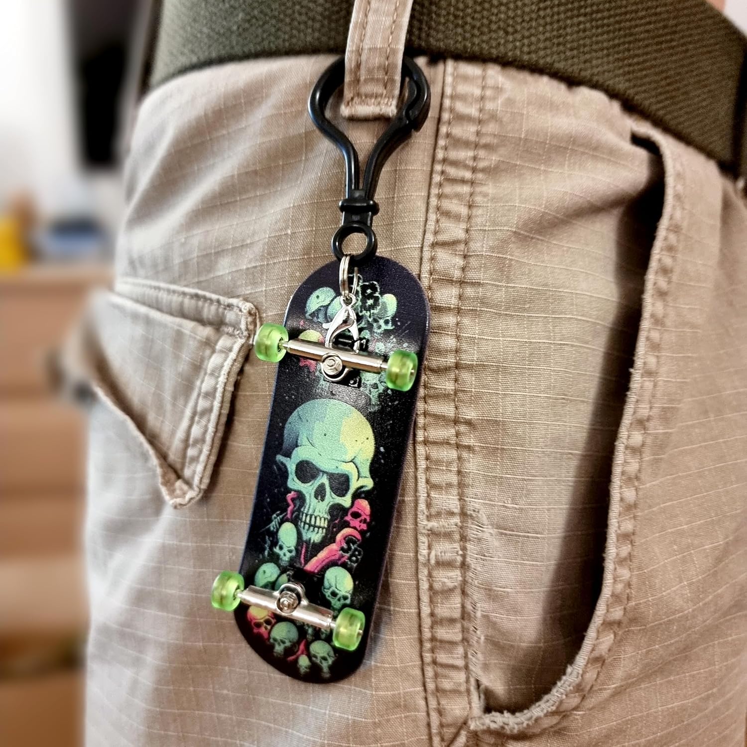 SPITBOARDS® 32 mm Fingerboard Complete Real Wood Set-Up (Pre-Assembled, 5-Layers), Trucks with Lock Nuts, Bearing Wheels, Foam Grip Tape, (Deck: Blue, Trucks: White, Wheels: Light-Blue)