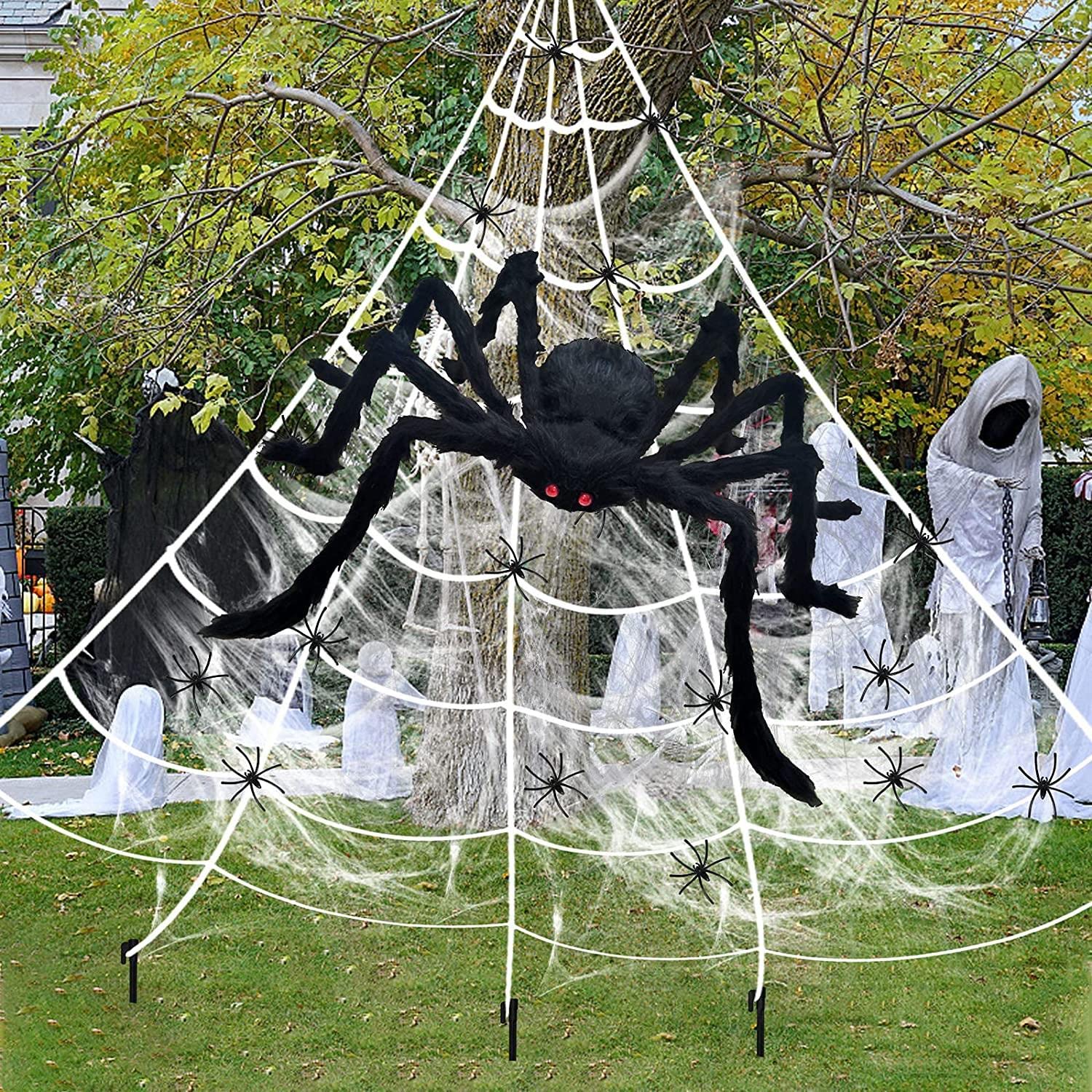 Mochila Araña De Peluche Con Luces Para Halloween – 8 Patas Articuladas Y Ojos Rojos (Talla Única)