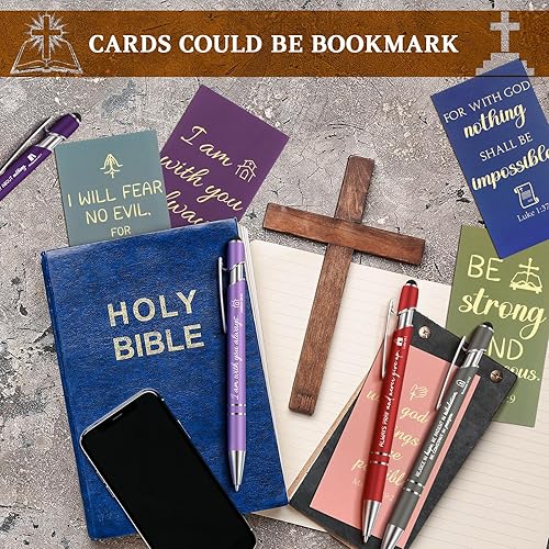 Miniatura 6 de Engrowtic El juego de 84 piezas de regalos de la Biblia cristiana a granel incluye 60 tarjetas de versículos de la Biblia y 24 citas inspiradoras
