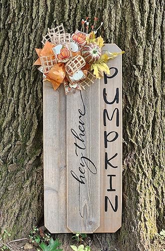 Miniatura 2 de Rockin' Wood Letreros de calabaza en blanco para decoración de porche de otoño, úsala como está o personaliza con tu propio diseño, perfecto