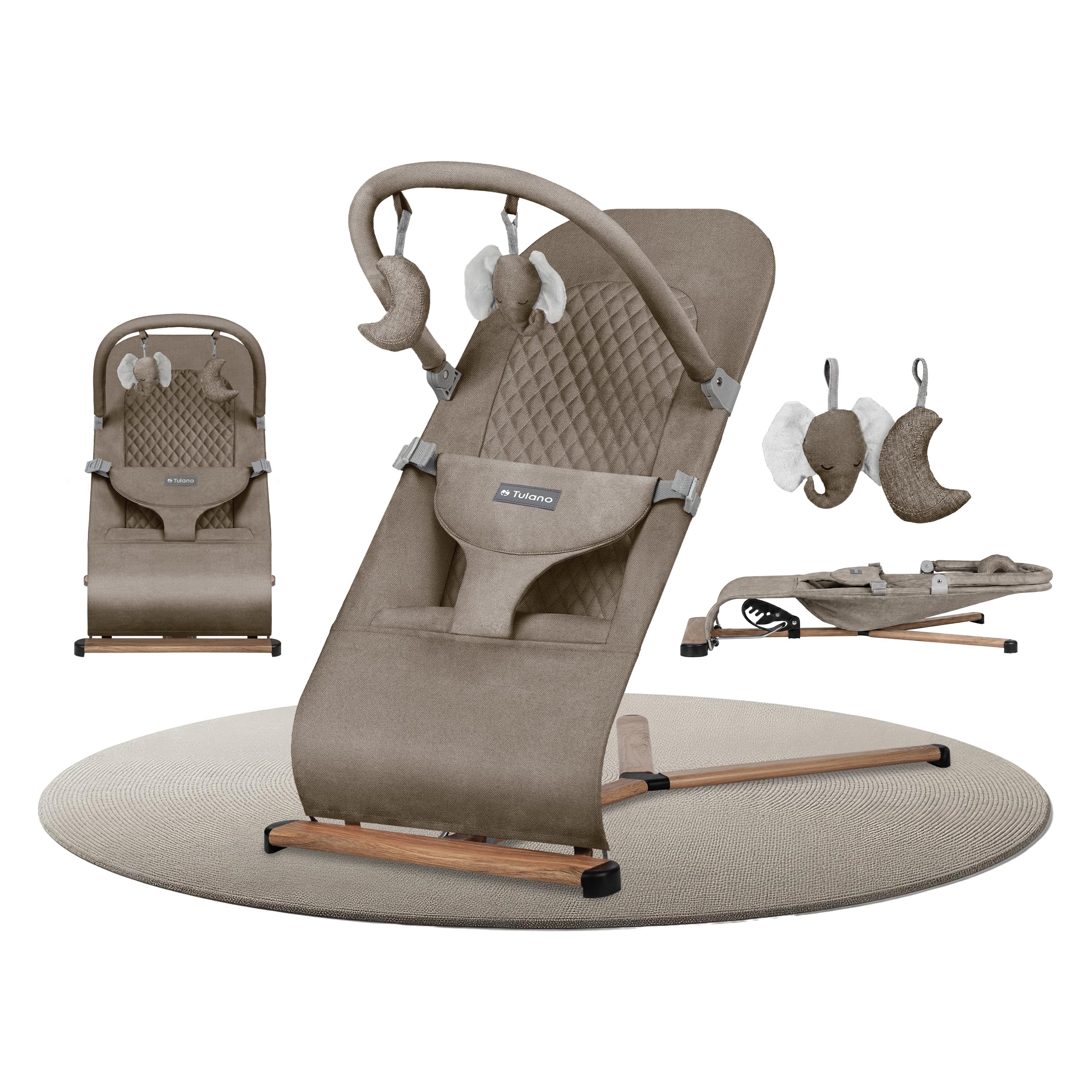 Tulano Moon 30 Sdraietta Ergonomica Neonati - Dondolo per Neonato – Beige