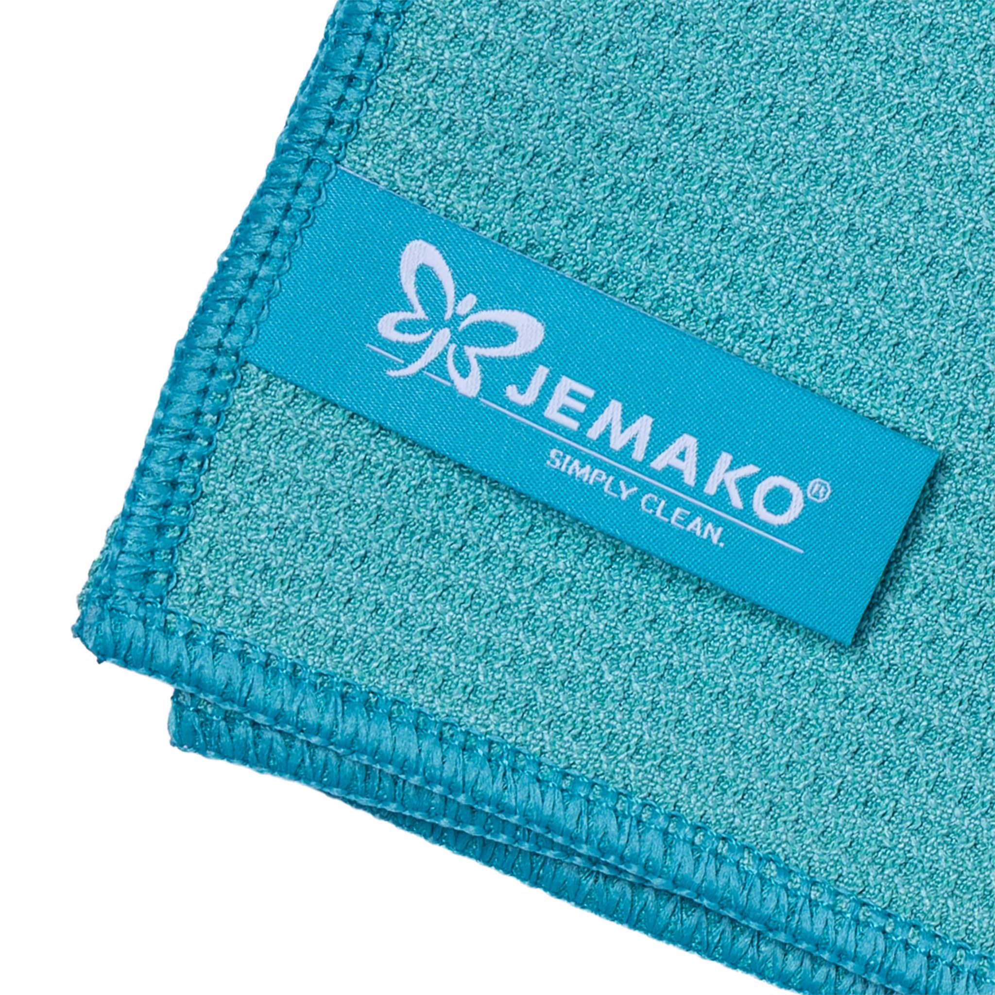 Jemako Juego de 3 paños secos de microfibra para secar y pulir sin rayas, 60 x 45 cm, sin pelusas, para ventanas, coches, espejos, vidrio, acero inoxidable, color turquesa