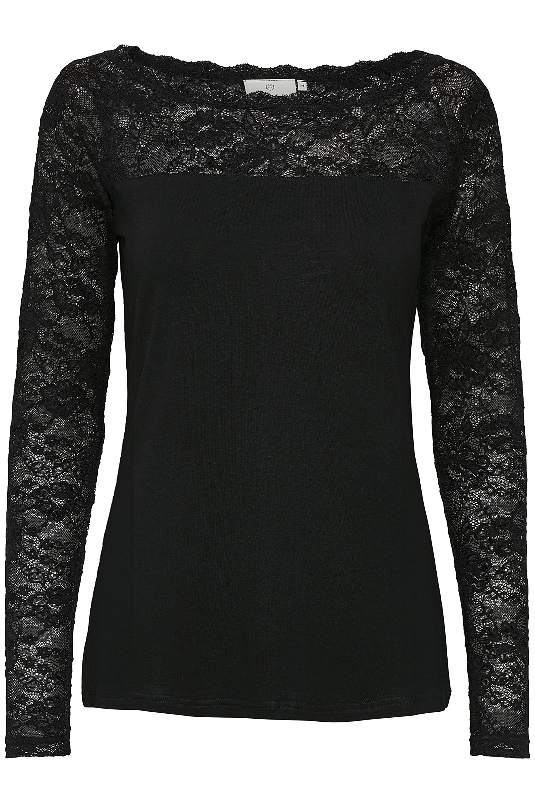 Kaffe Women's Noir Lace Boat Neck T-Shirt For