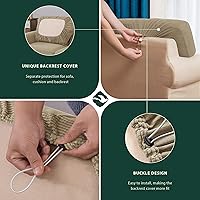 Vista 501 de CHUN YI - Funda elástica para sofá (7 piezas), funda para sofá de 3 plazas con tres respaldos y cojines separados con banda elástica, tela jacquard