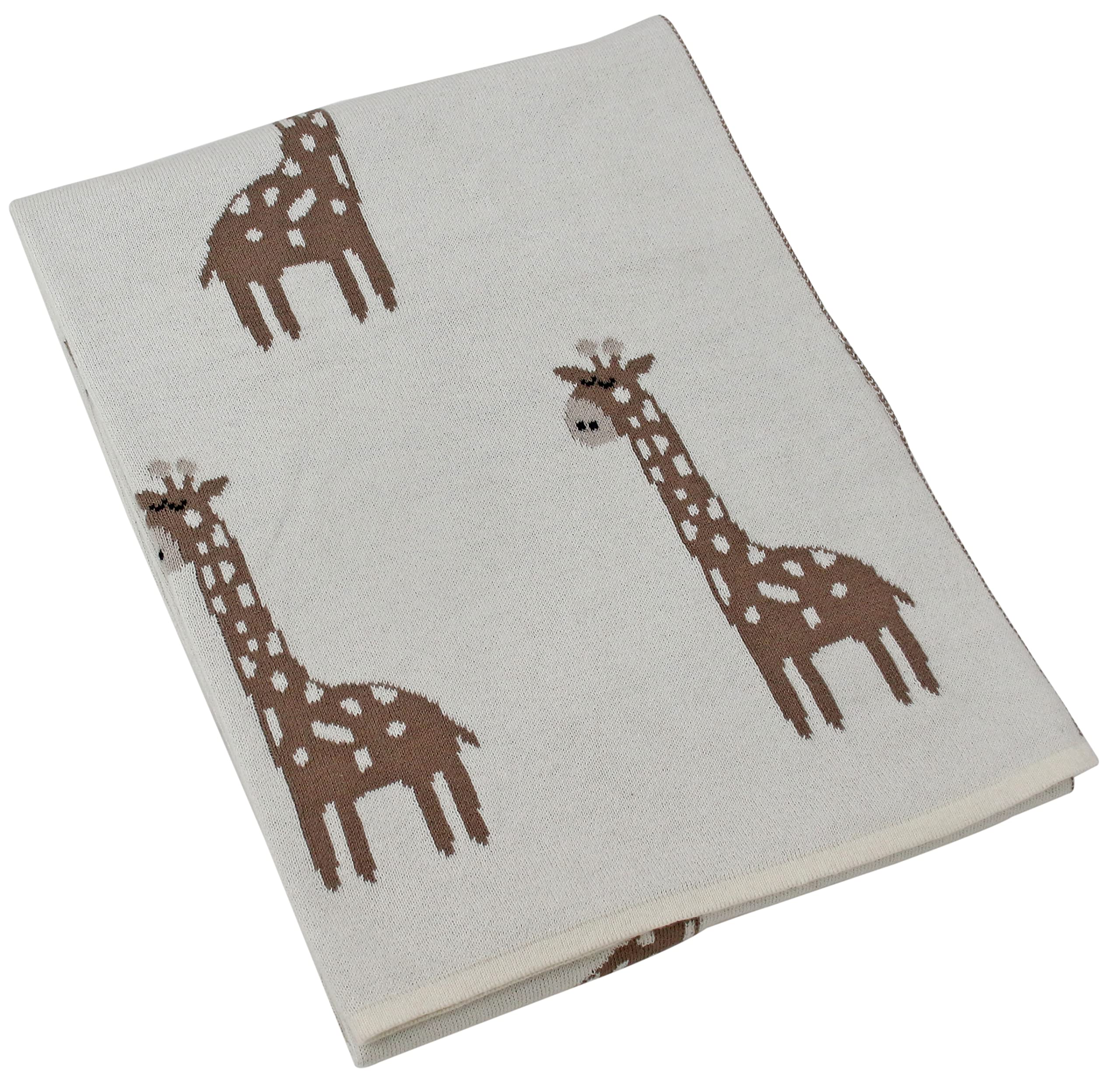 POMME Cotton Knitted Baby Blanket Optical White Reversible for New Born to 5 Years Baby, All Season, Very Soft, Black Star and Moon Printed (80x100 CM) (Off-White)