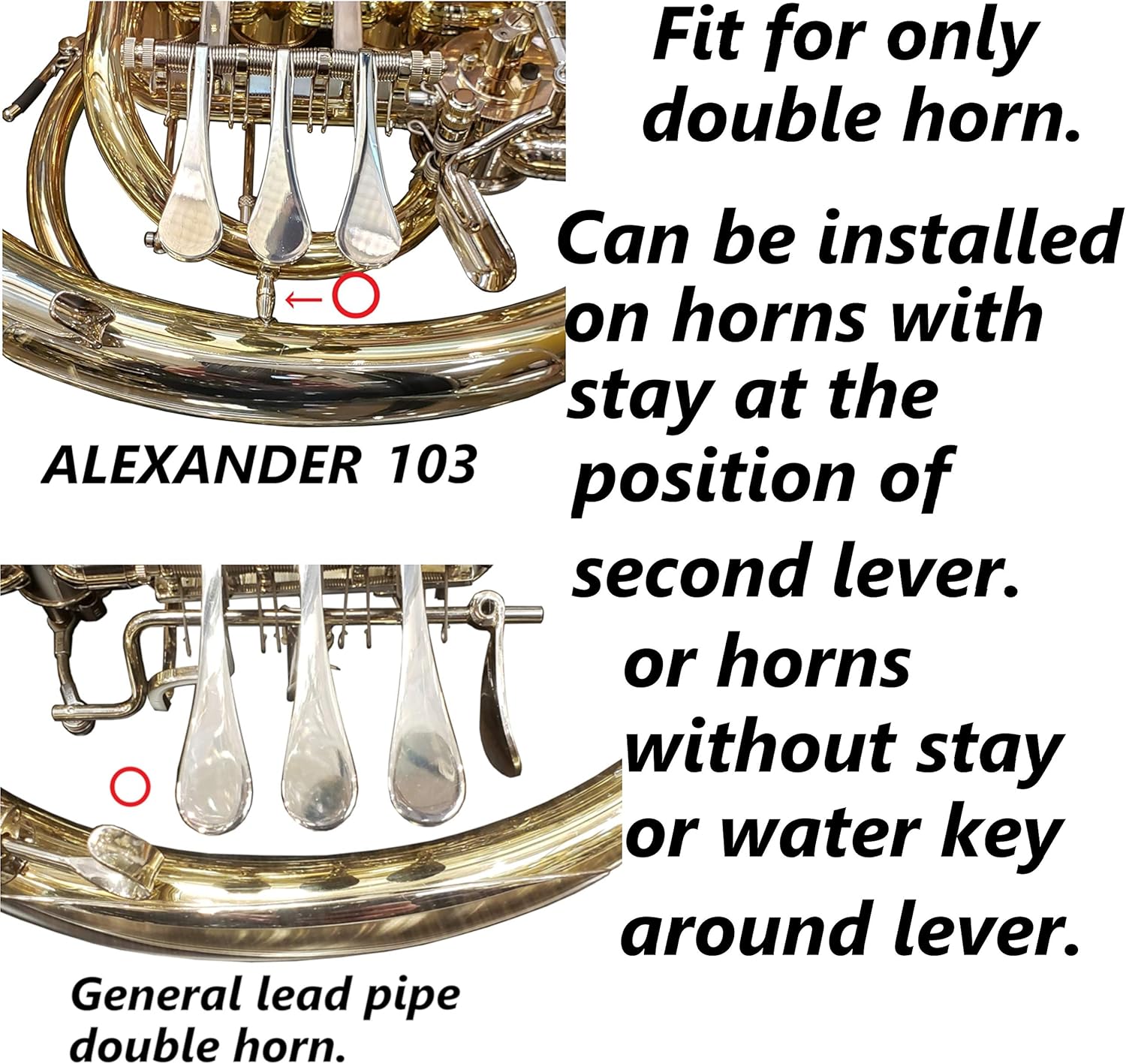 M&N booth Compatible with French Horn Hand Guard with Strap Genuine Leather (Black) : Musical Instruments