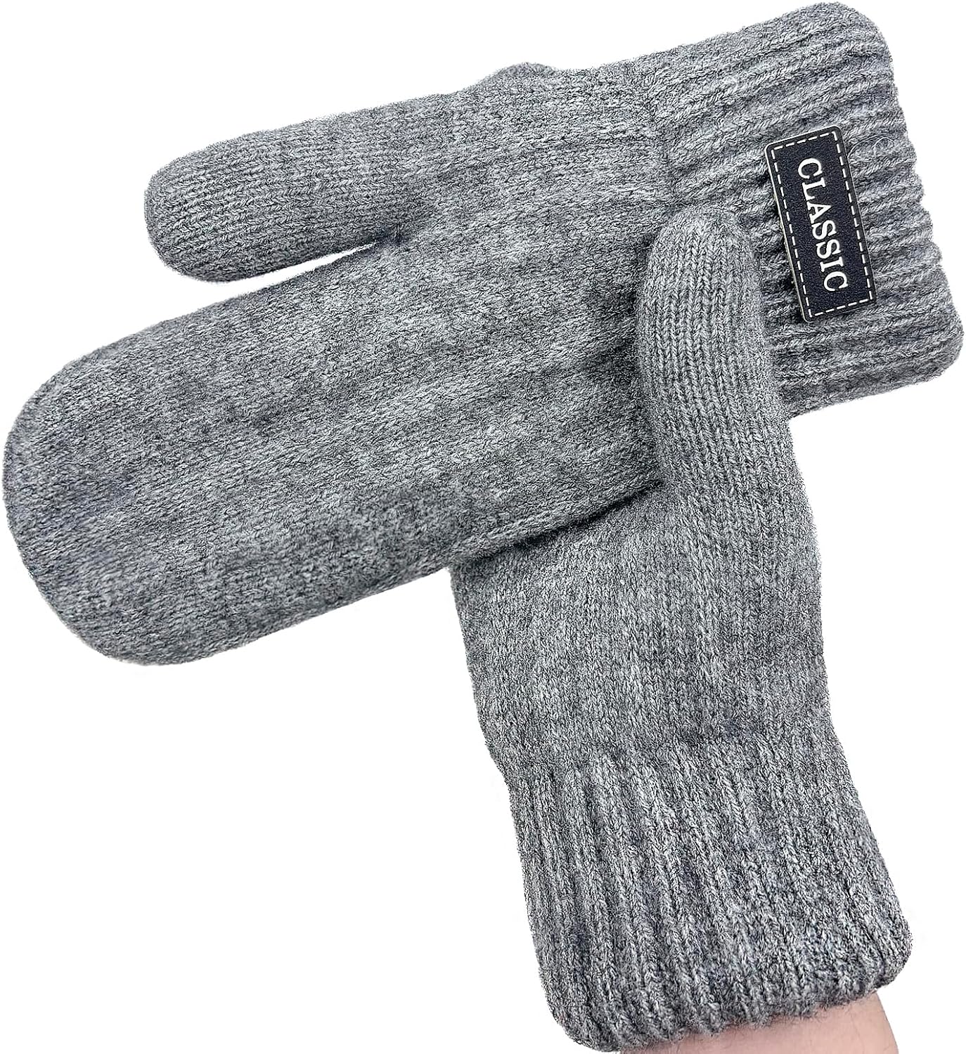 Beurlike Winter Mittens Gloves for Women Warm Fleece Lining Knit Thick Gloves for Cold Weather