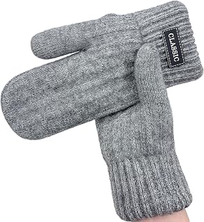 Beurlike Women's Winter Mittens Gloves: Warm Fleece Lined Thick Knit for Cold Weather, Windproof & Stylish