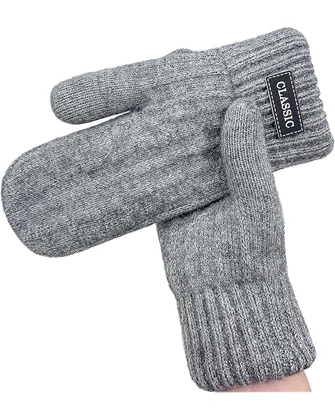 Beurlike Winter Mittens Gloves for Women Warm Fleece Lining Knit Thick Gloves for Cold Weather