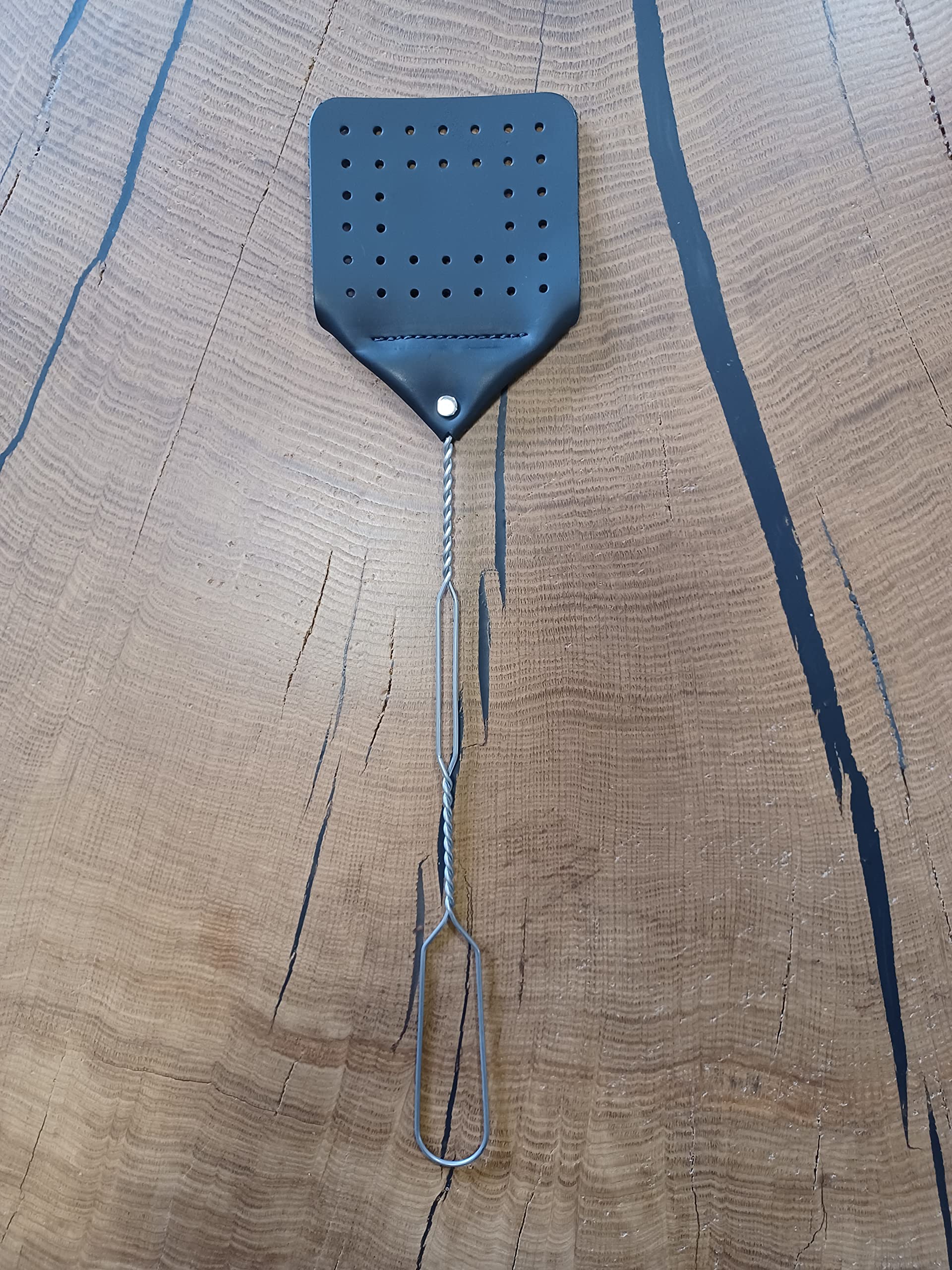 amischen Leder Fliegenklatsche schwarz