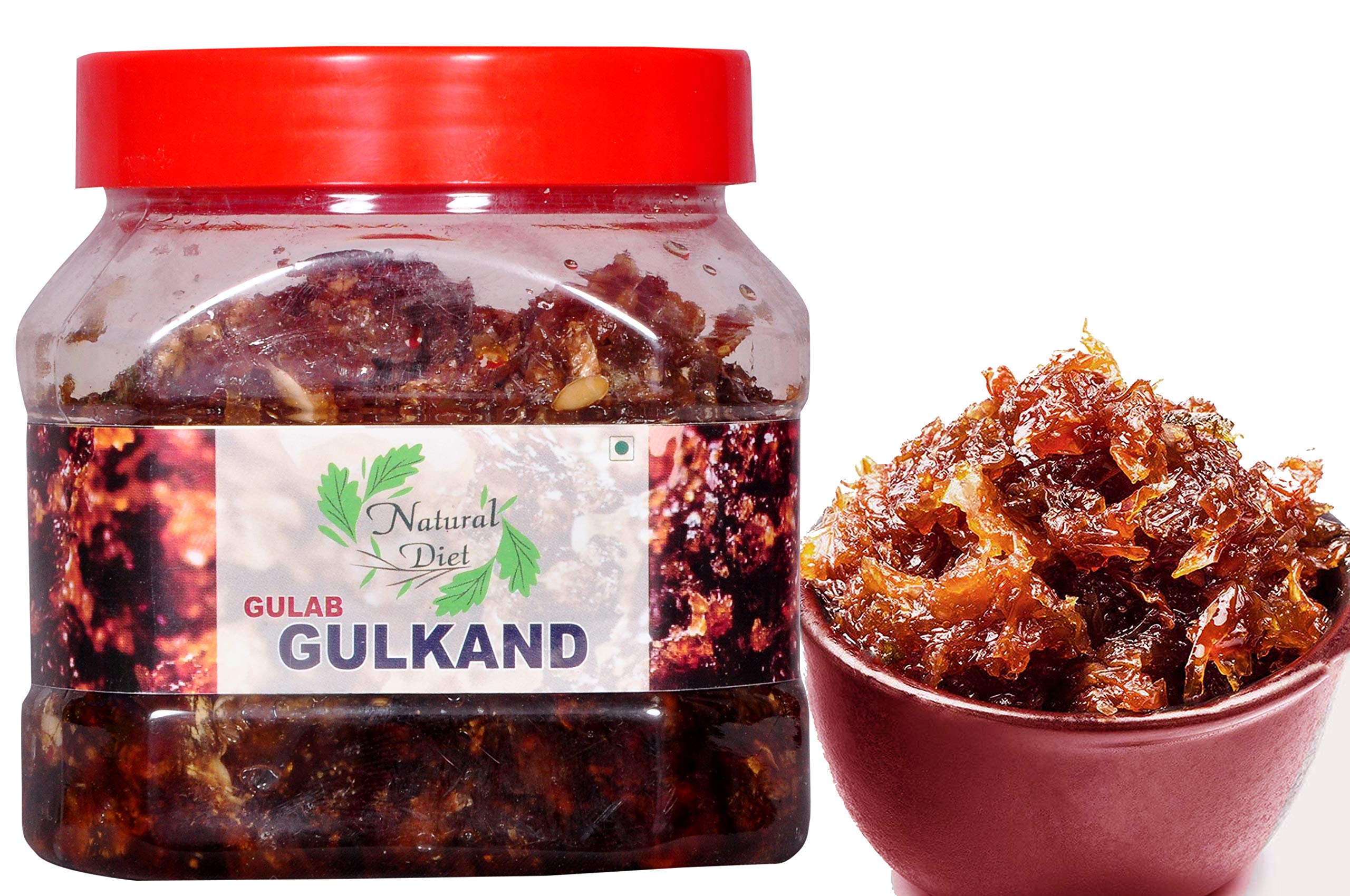 Natural Diet Organics Banarsi Pan Flavour Gulkand Gulab || Low Oil Pickle - 400 Grams || 100% Fresh Gulkand with Homemade Taste & Pure Natural Healthy Ingredients