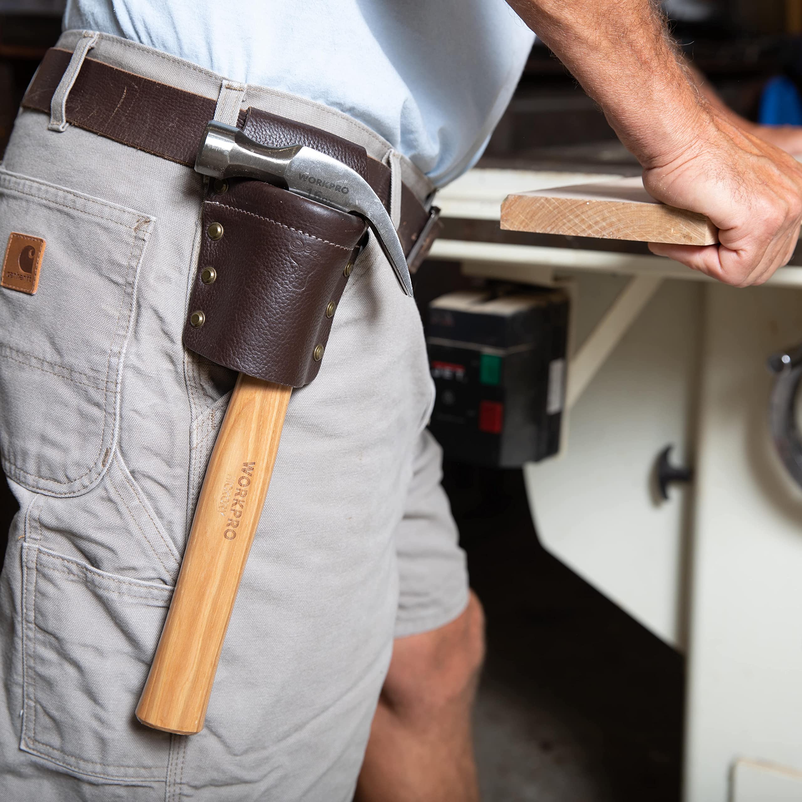 The Wood Shop Mate Heavy Duty Tape Measure Pencil Holder in Top Grain Leather Made to Last A Lifetime