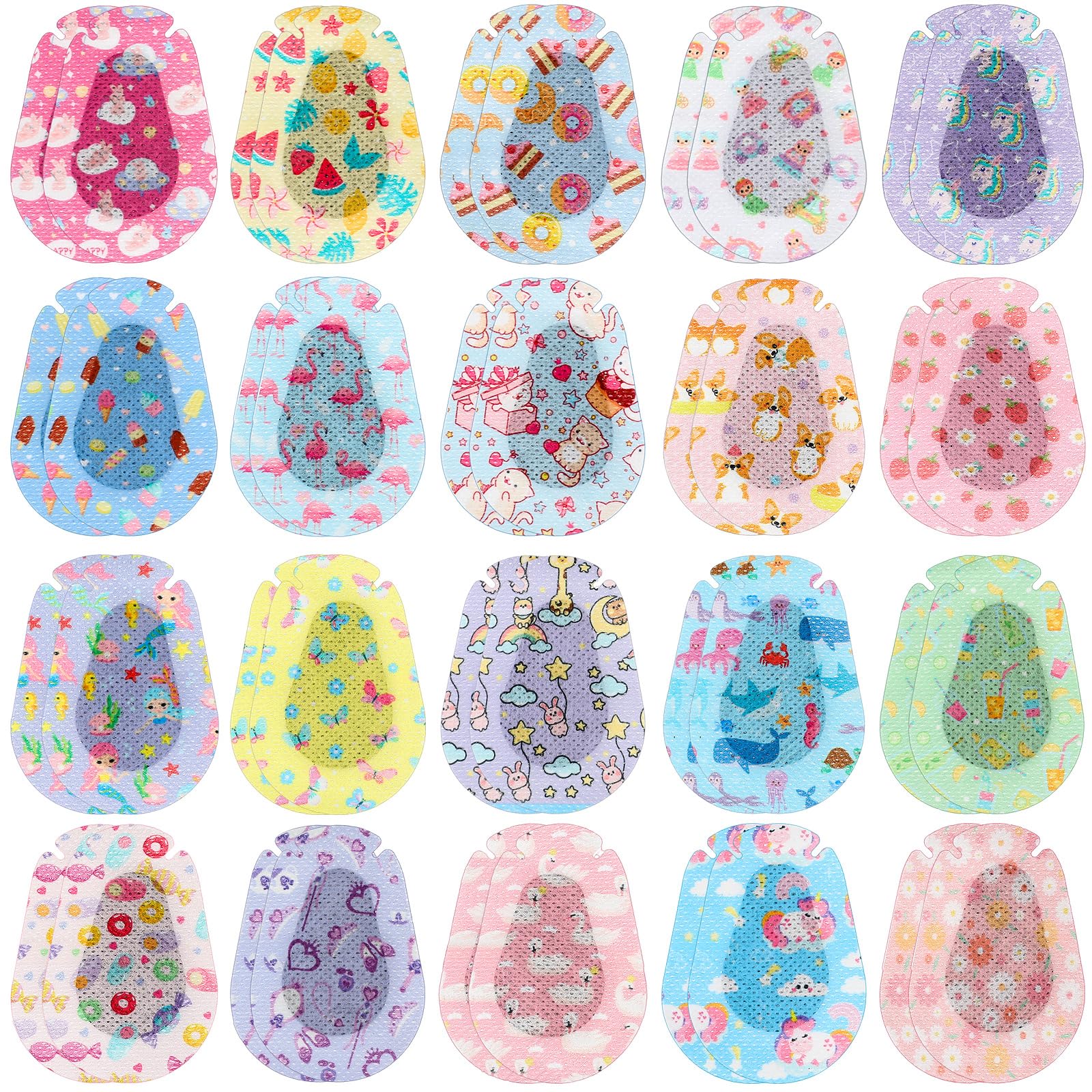 Copkim 40 Pcs Adhesive Eye Patches Bulk for Kids Girls Toddler,Patterned