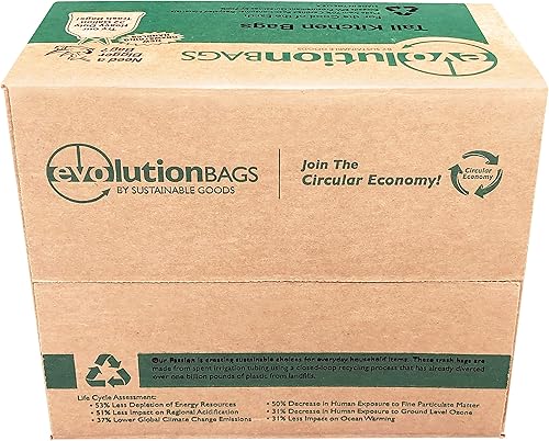 Miniatura 6 de **NUEVO** Bolsa de basura Evolution Tall Kitchen DRAWSTRING, 100 bolsas/caja, fabricada con material PCR certificado al 70%