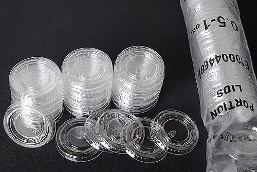 Miniatura 3 de Daxwell Tapas de plástico, PET, 0.5 oz - 1 oz, transparente, E10004468 (caja de 2,500)