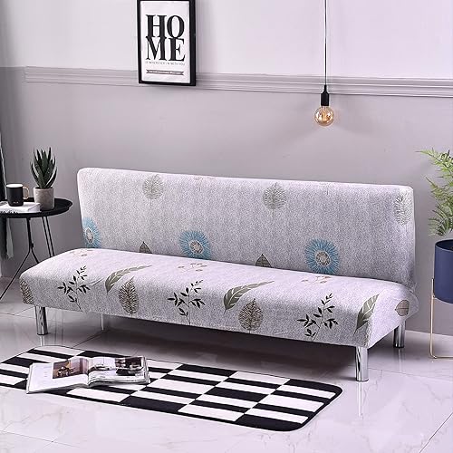 Miniatura 2 de Funda de Sofá Sin Brazos Funda Deslizable de Futón Elástica de Spandex Estampada Sofá Cama Plegable Sin Reposabrazos Protector de Muebles de Sofá