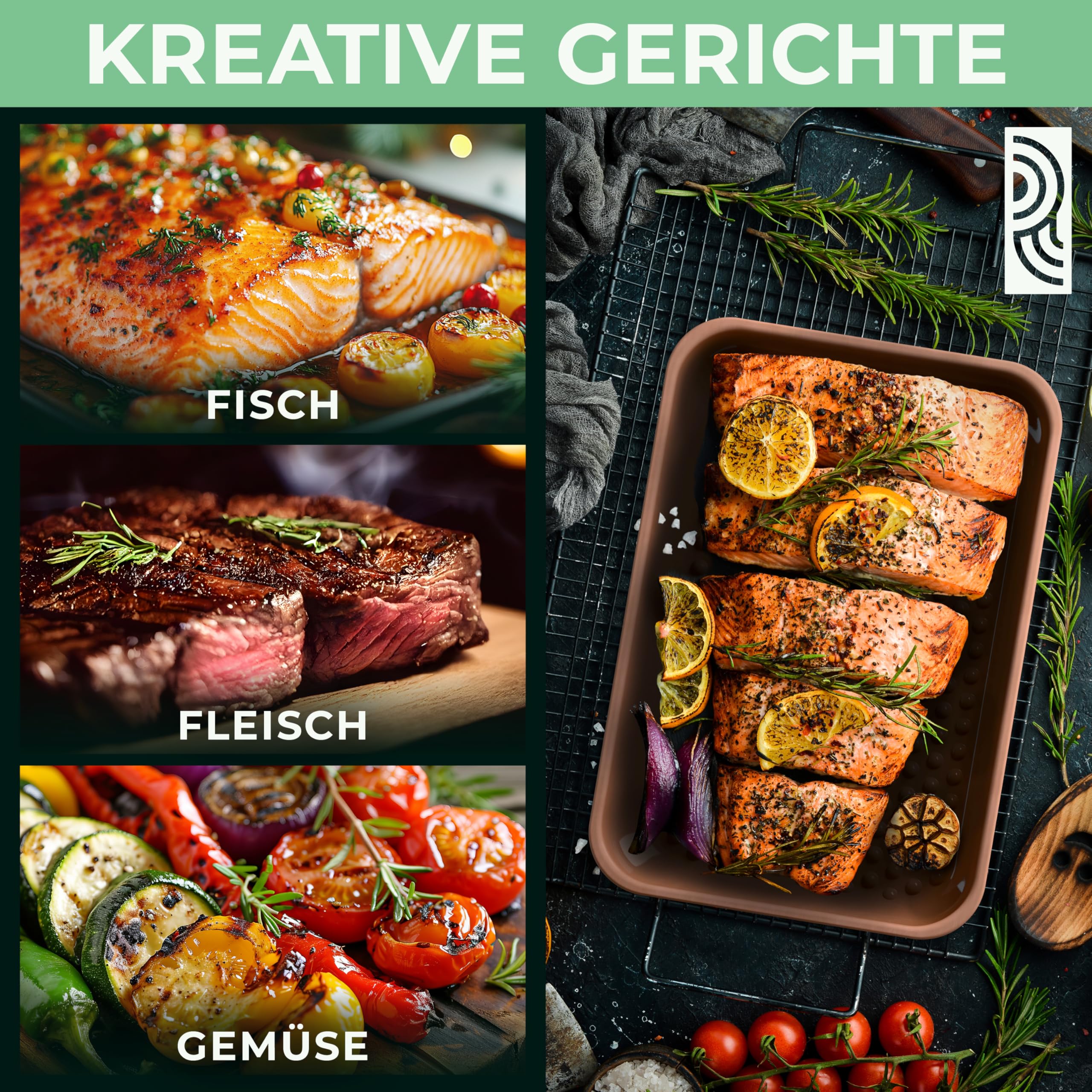 myromy® BBQ Plancha Keramik, Grillplatte & Grillschale, Handmade Germany