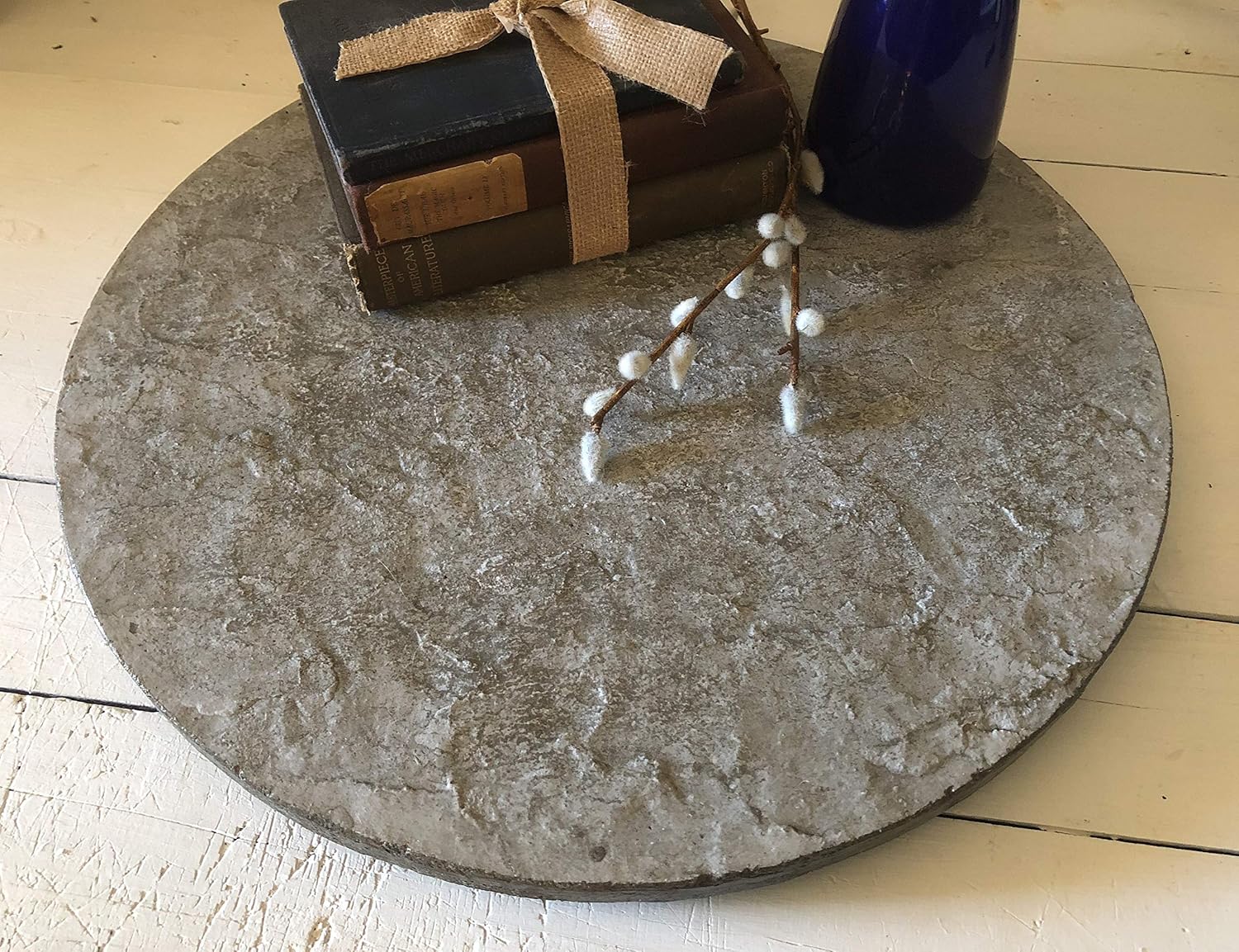 Concrete Cement Lazy Susan Unique, Hand Crafted, Gray, Turntable, 360 Degree Swivel, Made in The USA, Home Decor by Concrete Resurrection (24" Diameter)
