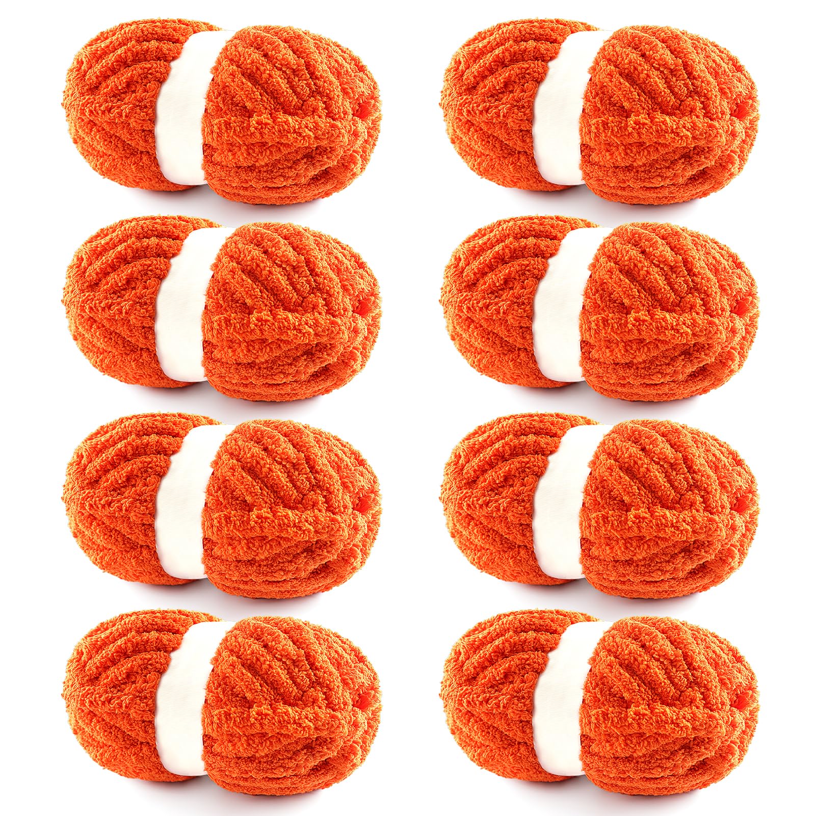 NDICANG Chunky Yarn, 8-Pack, Orange Red