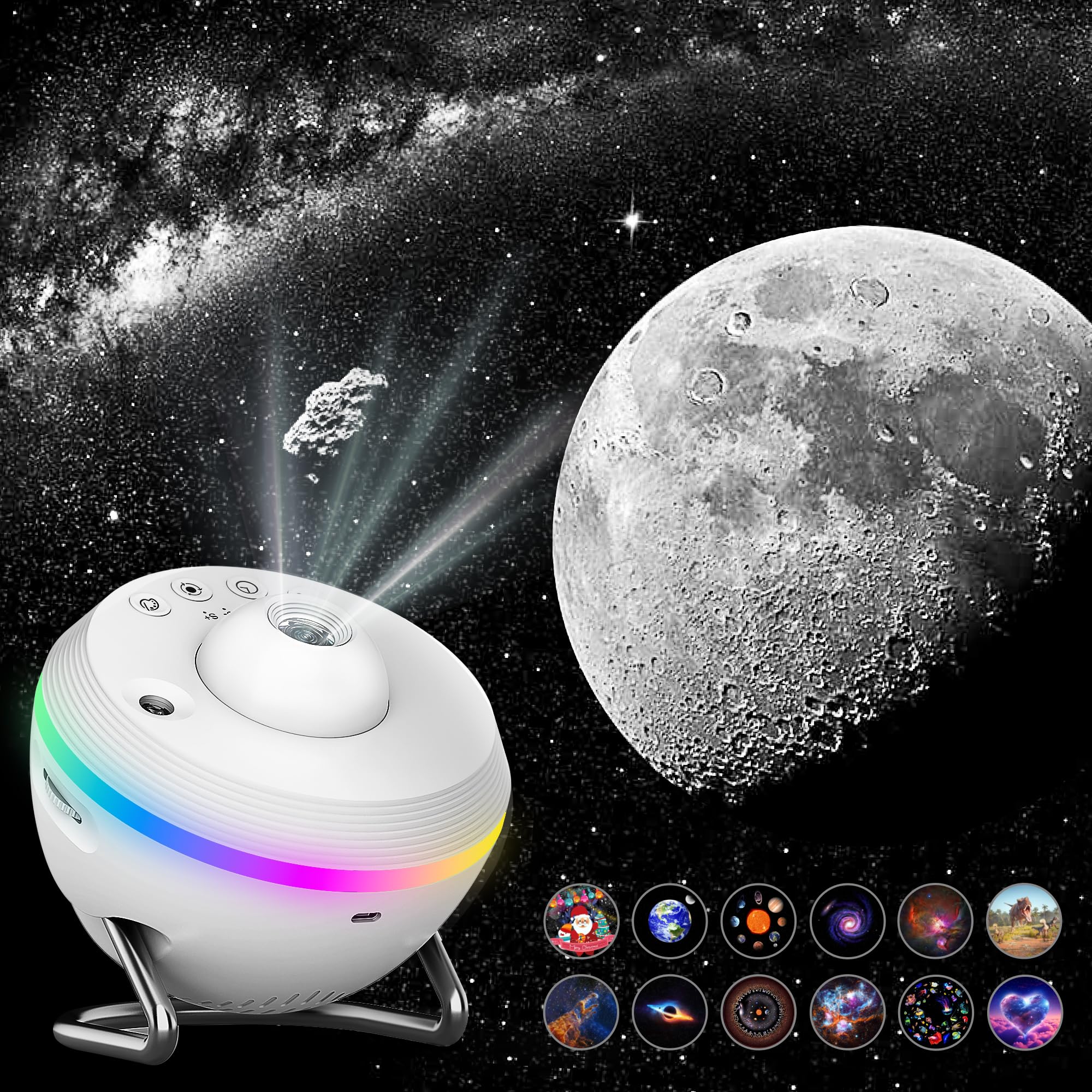 Planetarium - Proiettore galassia per camera da letto, proiettore HD 13 in 1 per adulti e bambini, luce notturna galattica con meteora Via Lattea regolabile manopola timer illuminazione RGB, lampada