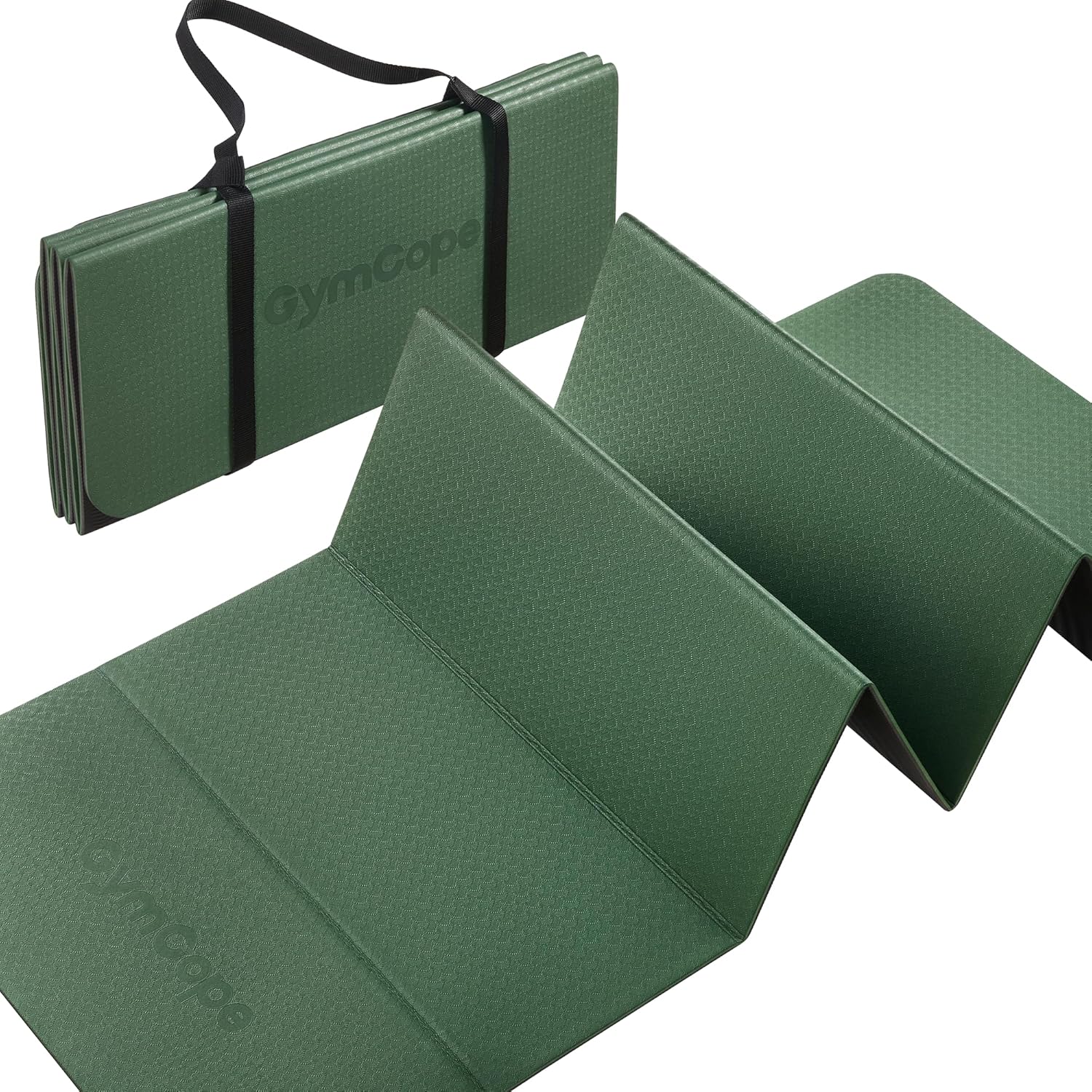 Foldable Travel Yoga Mat – 72″x24″x1/4″ Lightweight & Non-Slip with Carry Strap, Portable Pilates Mat for Stretching, Meditation, Home Workouts, Outdoor Use & Business Trips