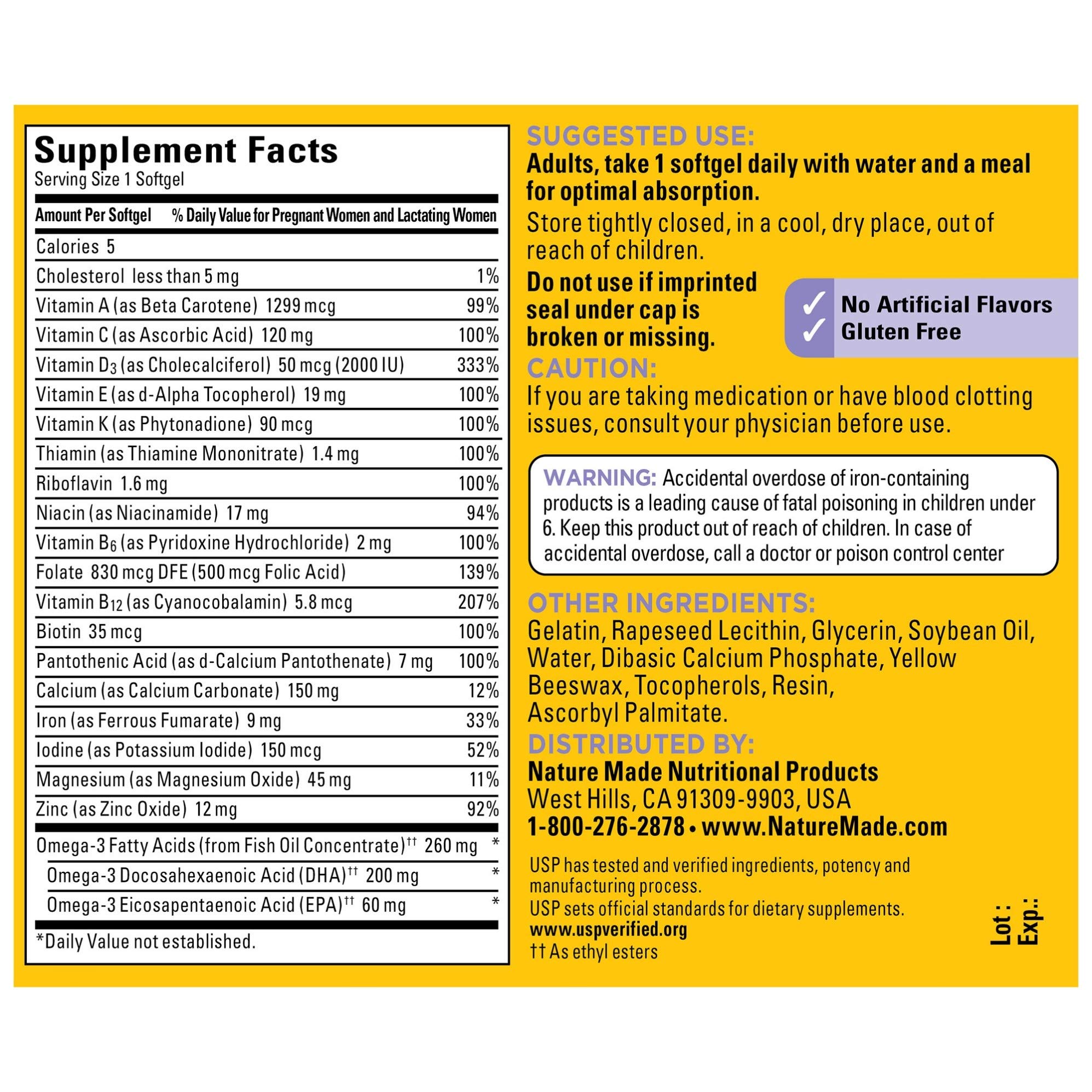 Nature Made Postnatal Multivitamin + DHA 200 mg, 60 So...B008I2I2WU