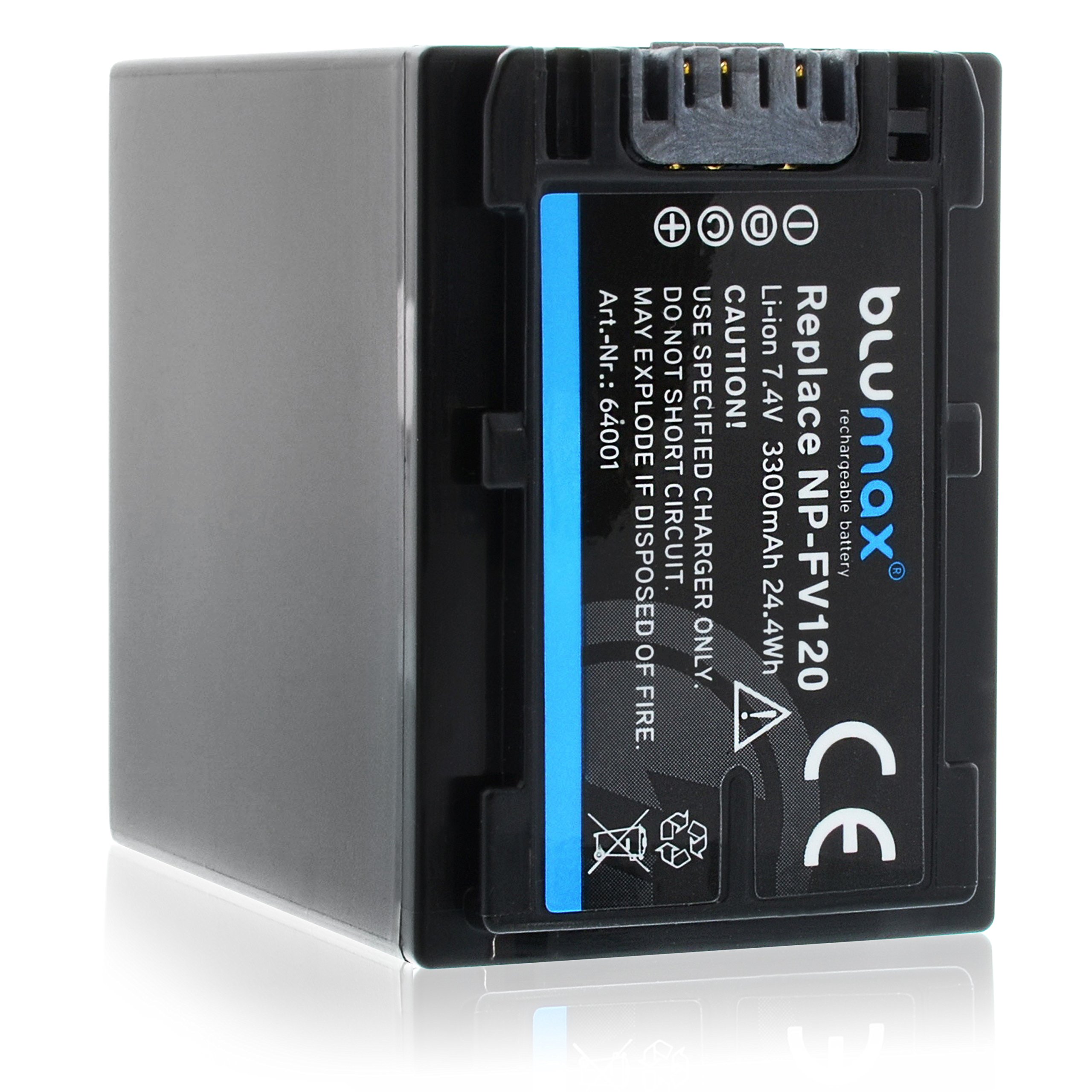 Blumax NP-FV120 / NP-FV100 Akku kompatibel mit diversen Sony Kameramodellen 3300mAh 7,4V 24,4Wh