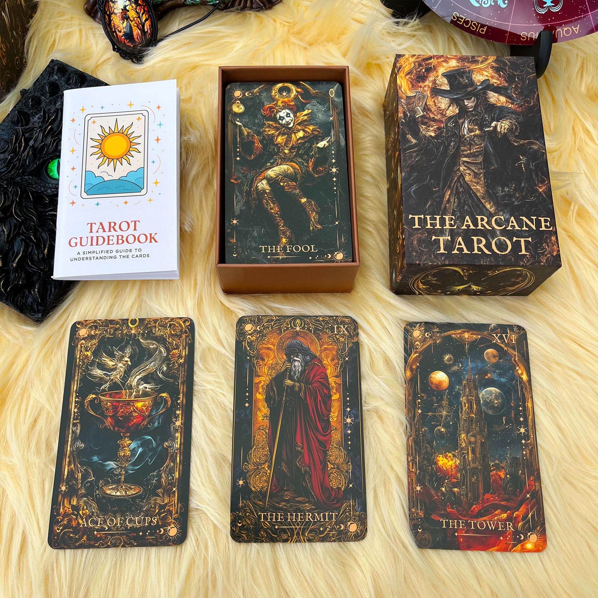 BAIYOOBAI Dark Gothic Tarot Deck Unique, Tarot Cards for Beginners Tarot Cards with Guide Book, Dark Fantasy Style Tarot Deck - Image 2